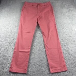 Vineyard Vines Slim Fit Breaker Pants Mens 32x32 Pink Salmon Coral Stretch